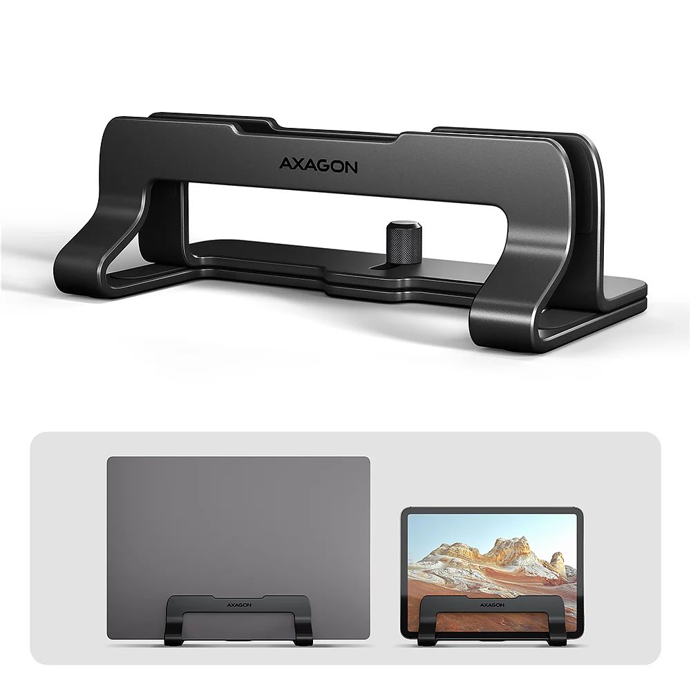 AXAGON STND-VB vertical stand for laptops and tablets Black - Image 1