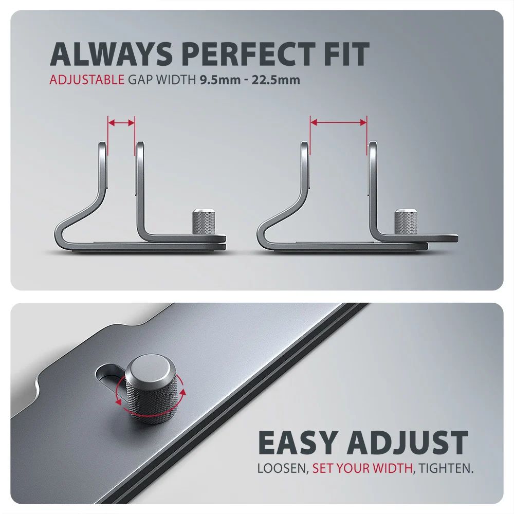AXAGON STND-VG vertical stand for laptops and tablets Grey - Image 4