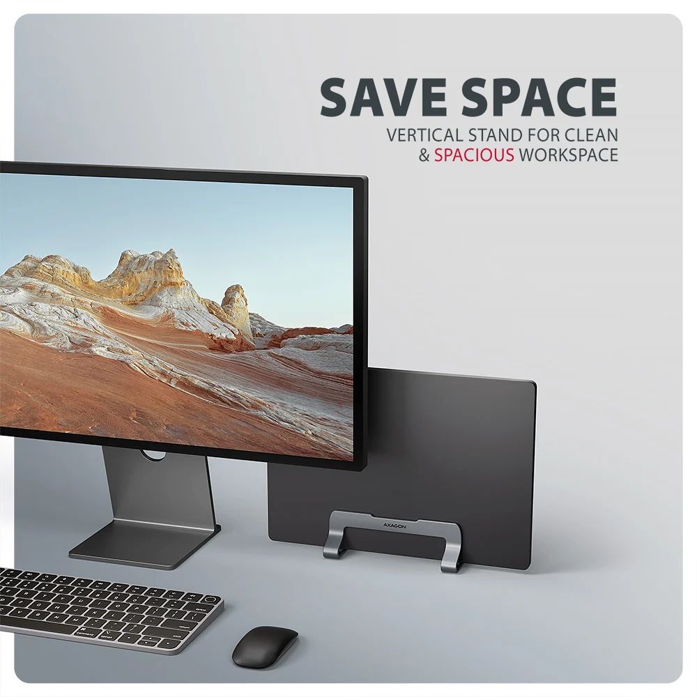 AXAGON STND-VG vertical stand for laptops and tablets Grey - Image 5