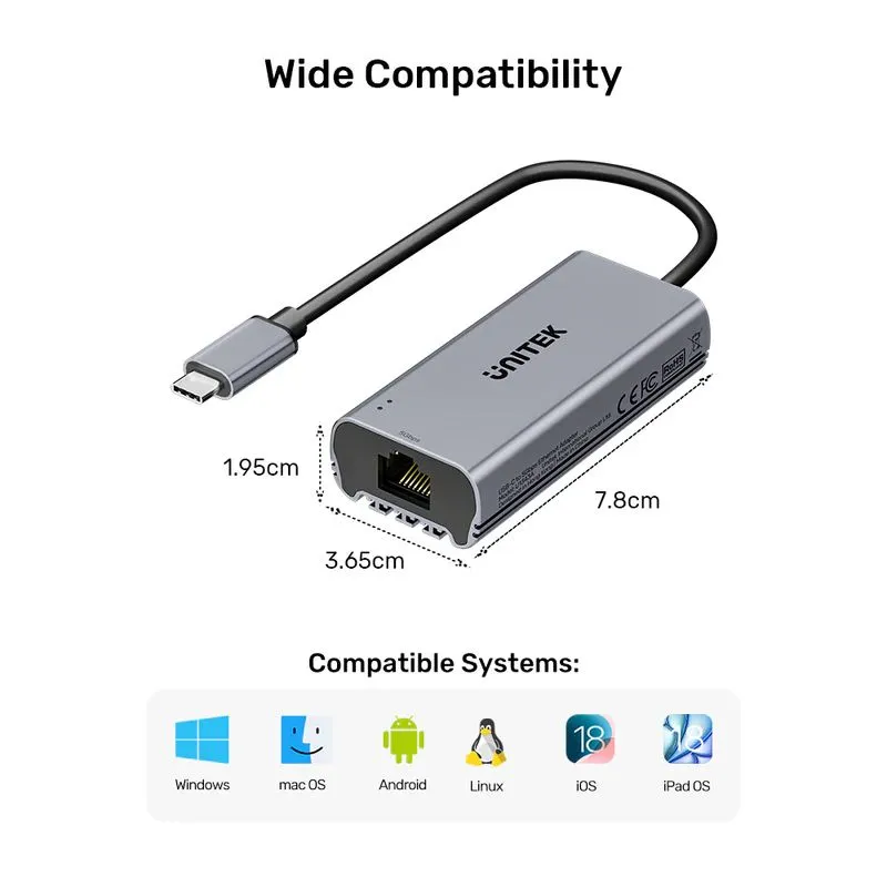 Unitek USB-C to 5Gbps Ethernet Adapter - Image 3