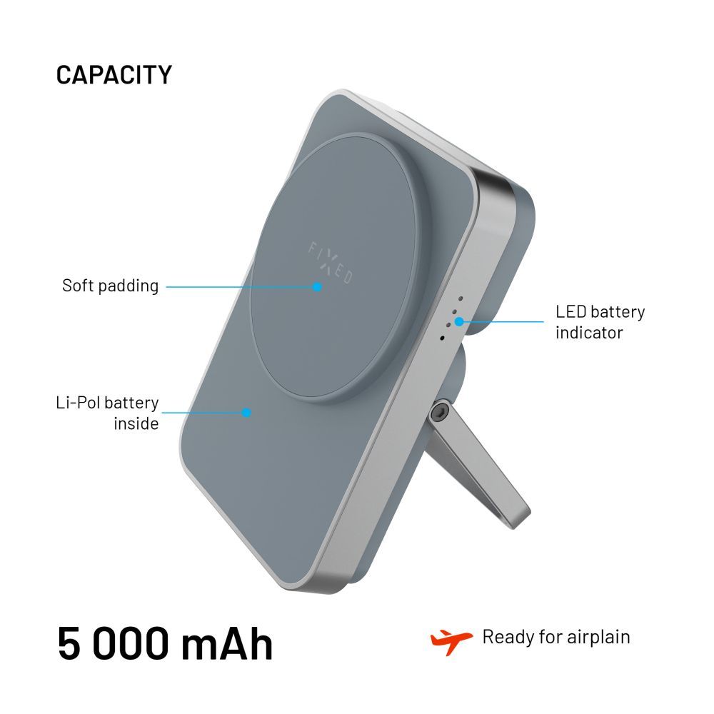 FIXED MagZen 5 5000mAh PowerBank állvánnyal szürke - Image 8