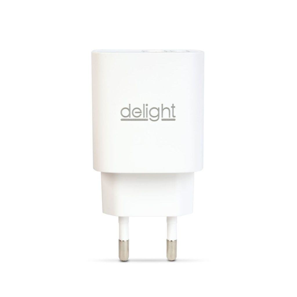Delight Telefon töltő  - 1db Type-C + 1db USB PD20W gyorstöltéssel, Fehér - Image 2