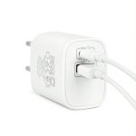 Delight Telefon töltő  - 1db Type-C + 1db USB PD20W gyorstöltéssel, Fehér - Image 3