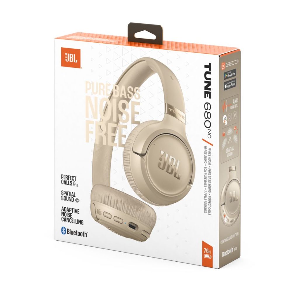 JBL Tune 680NC Bluetooth Headset Beige - Image 10