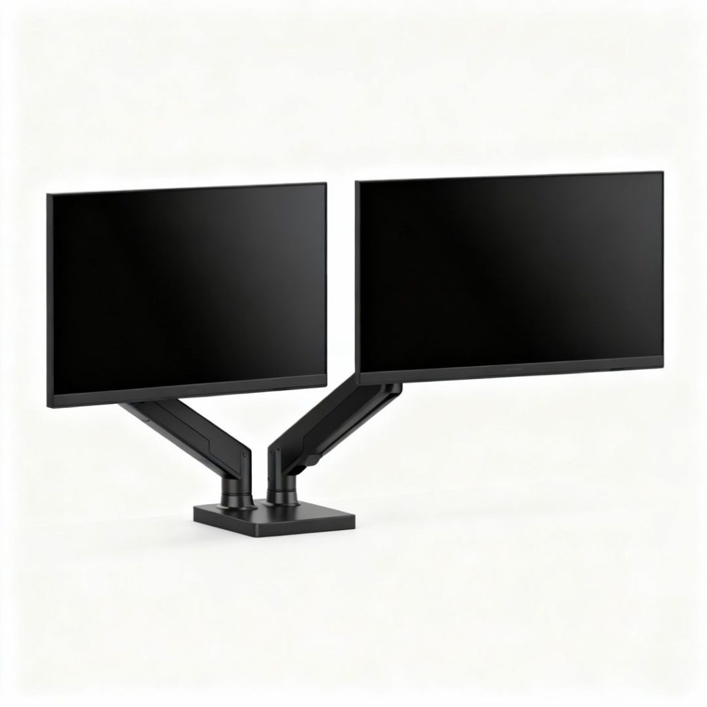 Delight Dupla LCD tartókonzol - karos, teleszkópos - asztallapra rögzíthető - Image 2