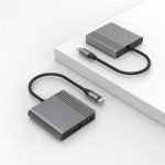 Gembird A-CM-COMBO3-05 USB Type-C 3-in-1 Multi-Port Adapter Space Grey - Image 4