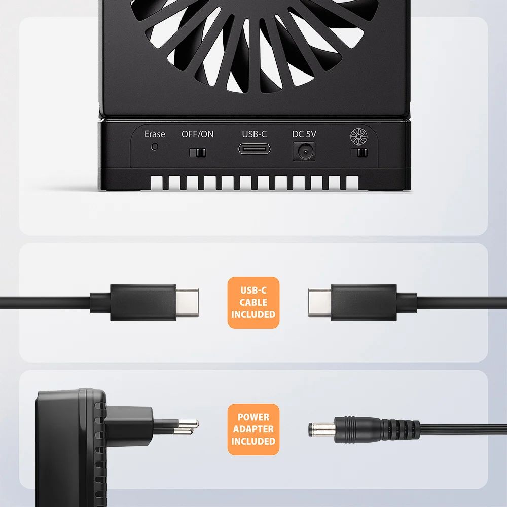 AXAGON ADSA-M2C44 USB4 docking station for 4x M.2 NVMe SSDs with disk cloning function without a PC - Image 12