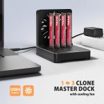 AXAGON ADSA-M2C44 USB4 docking station for 4x M.2 NVMe SSDs with disk cloning function without a PC - Image 2