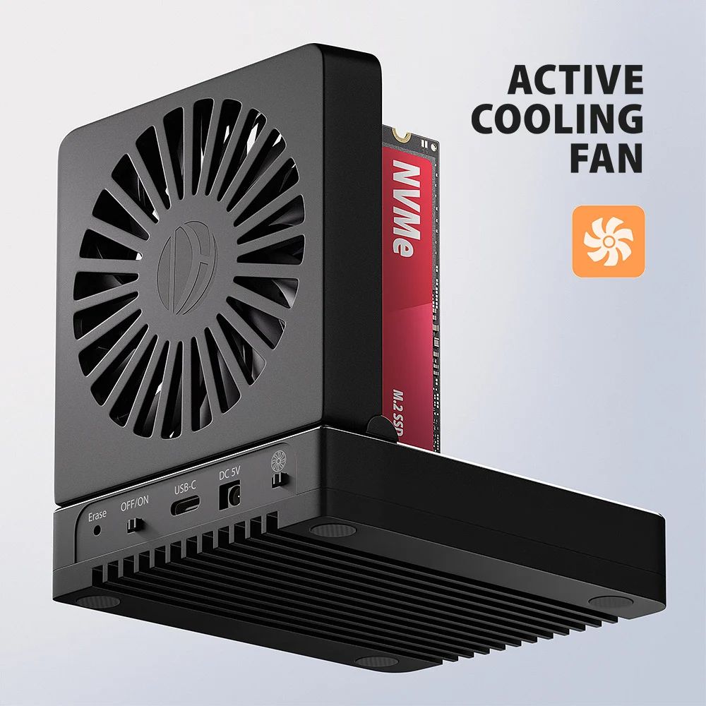 AXAGON ADSA-M2C44 USB4 docking station for 4x M.2 NVMe SSDs with disk cloning function without a PC - Image 7