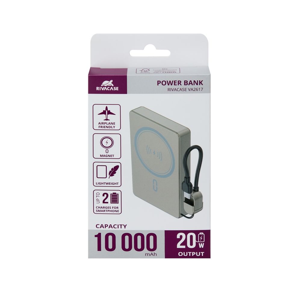 RivaCase Rivapower VA2617 10000mAh PowerBank Grey - Image 16