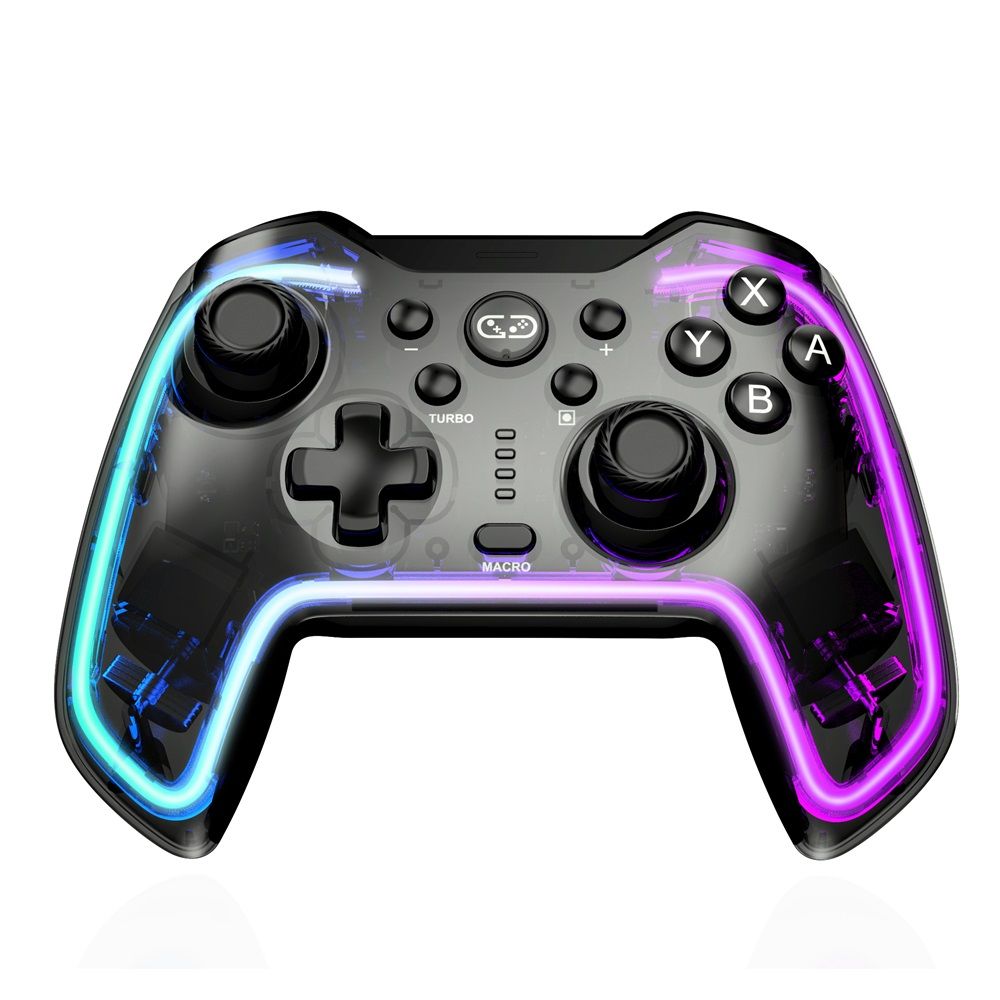BLACKBIRD Kontroller - Nintendo Switch/Lite/OLED/Android/IOS/PC, Vezeték nélküli Bluetooth 5.0, Átlásztó Fekete RGB - Image 1