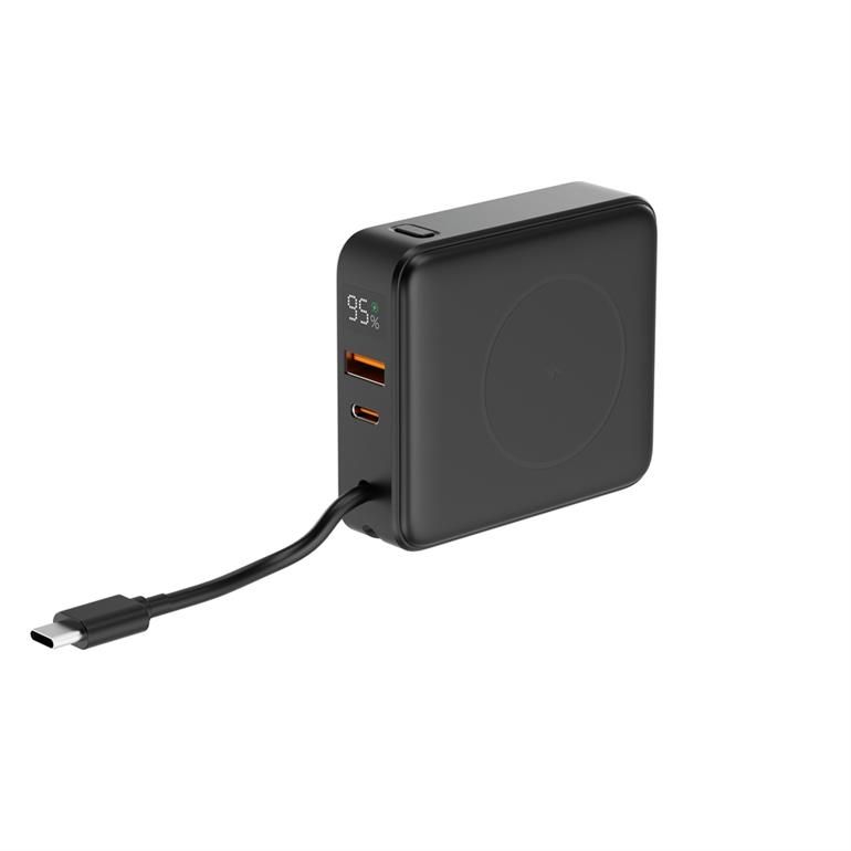Gembird PB10-WPC15-LCD-01 10000mAh Wireless PowerBank Black - Image 3
