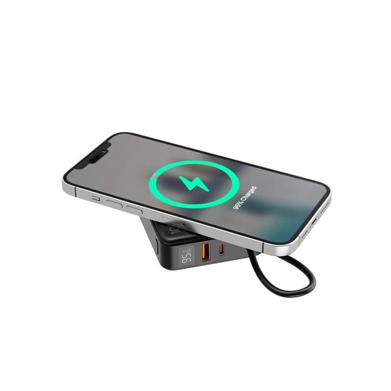 Gembird PB10-WPC15-LCD-01 10000mAh Wireless PowerBank Black - Image 4