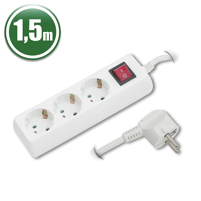 noname-halozati-eloszto-3-aljzat-kapcsolos-1-5m_1.jpg Delight Hálózati Elosztó Kapcsolóval 3DIN 1,5m White - Image 1