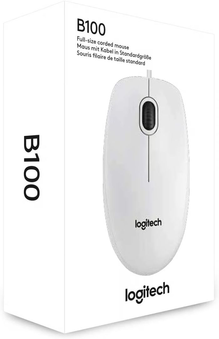 Logitech B100 Optical USB Mouse White - Image 6