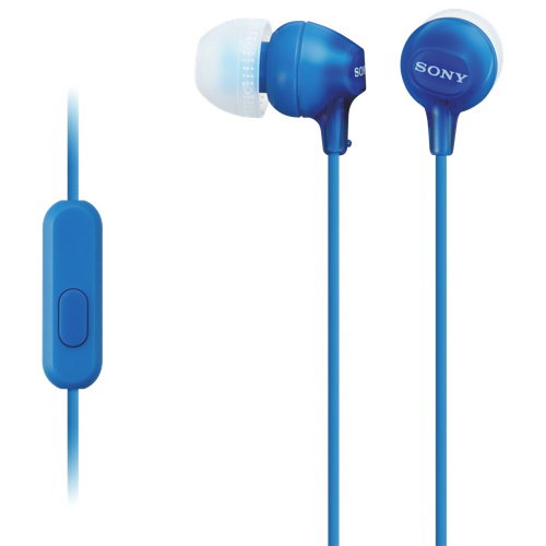 SONY MDREX15APLI.CE7, 18-22000 Hz, 16 ohm, 3.5 mm Jack, 1,2 m Vezetékes, szilikonos Fülhallgató mikrofonnal, Kék