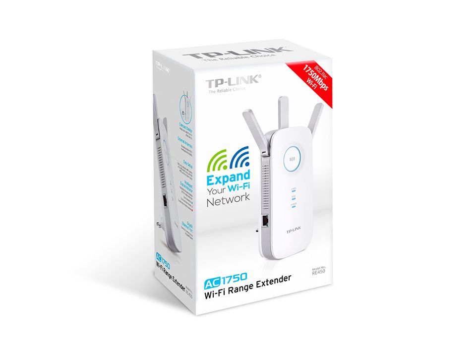 TP-Link RE450 AC1750 Dual Band Wireless Wall Plugged Range Extender White - Image 4