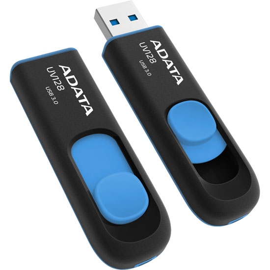 ADATA Pendrive 64GB, UV128 USB 3.2, Fekete-kék