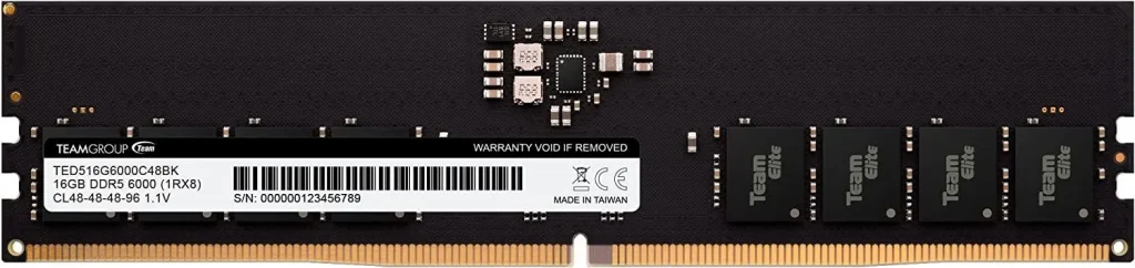 TeamGroup 16GB DDR5 6000MHz Elite Black - Image 1