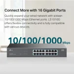 TP-Link LS1016G 16-Port Gigabit Desktop/Rackmount Switch - Image 7