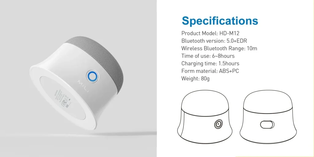 ultron Mag Soundmate Magnetic BT Speaker (1db) White - Image 6