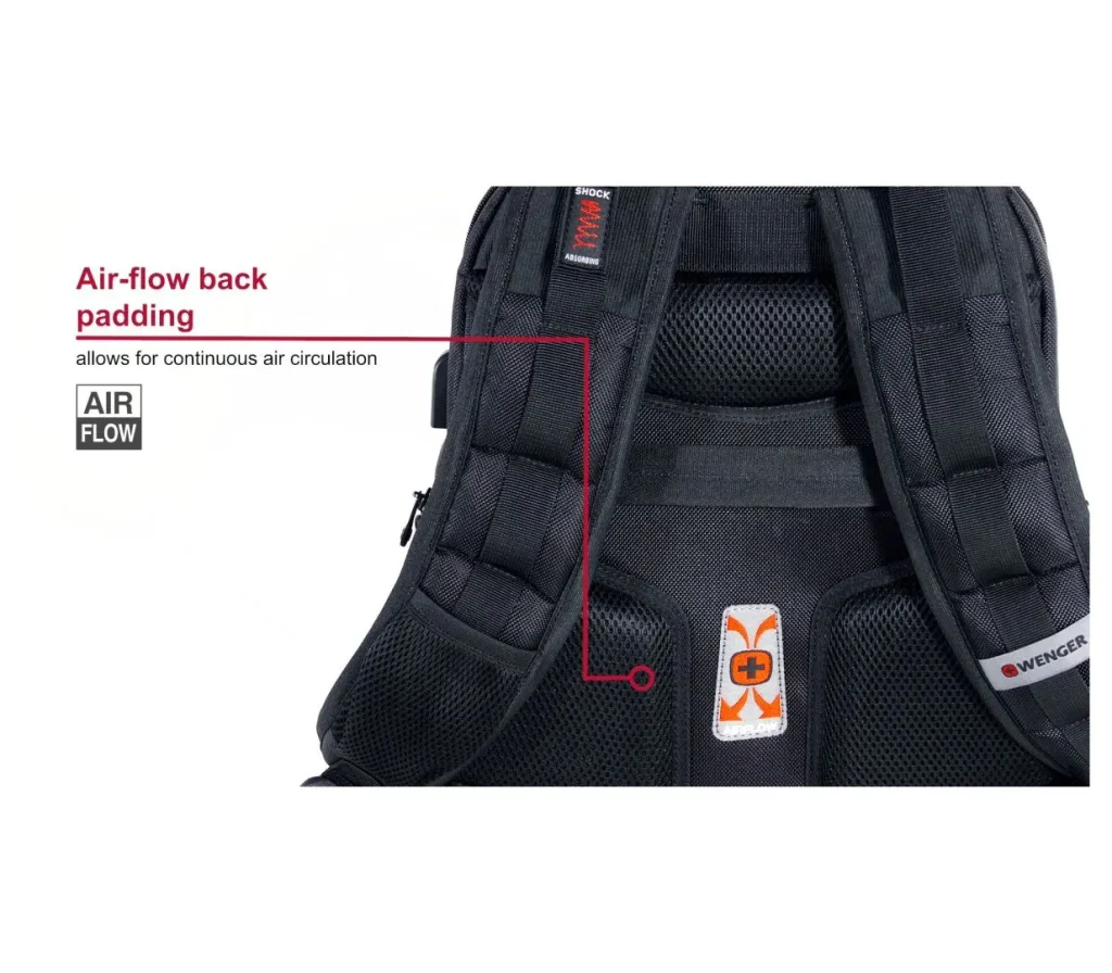 Wenger Pegasus Deluxe Laptop Backpack with Tablet Pocket 16" Black - Image 8