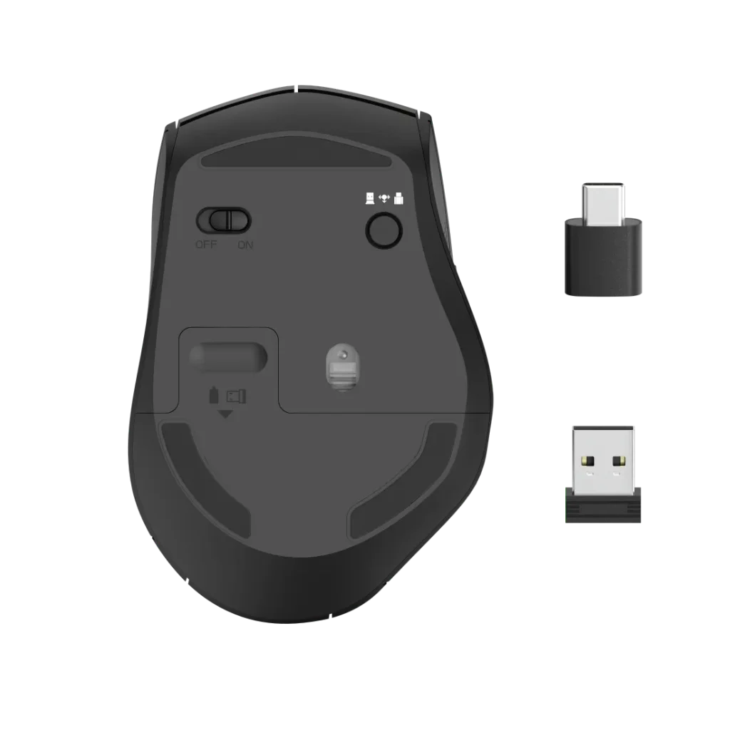Hama MW-600 vezeték nélküli egér (2,4 GHz, USB + Type-C, 2 vevő), fekete (182616) - Image 2
