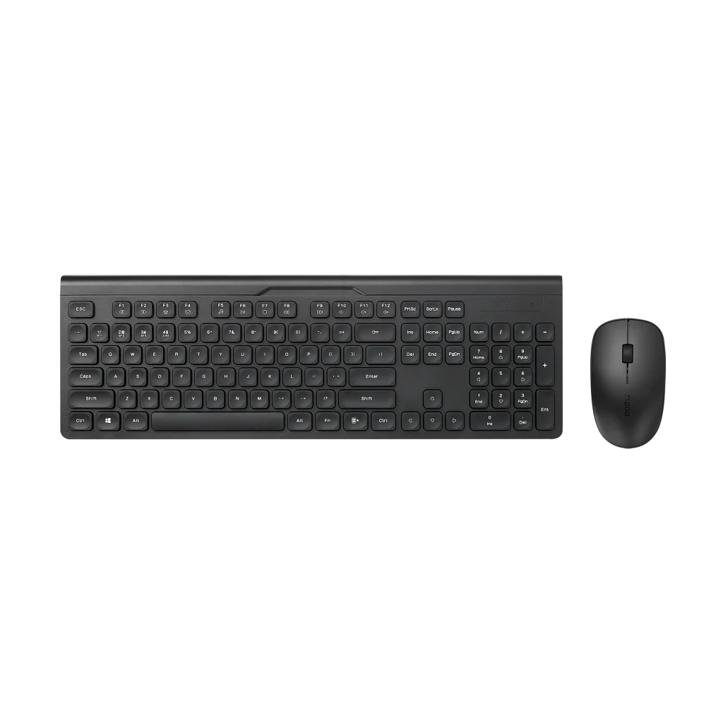 RAPOO 8065M vezeték nélküli billentyűzet + egér (Bluetooth, 2,4 GHz), fekete (189521) - Image 2