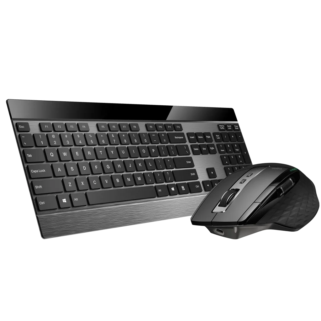RAPOO 9900M vezeték nélküli billentyűzet + egér (Bluetooth, 2,4 Ghz), fekete (190912) - Image 2