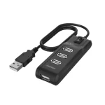 Hama USB 2.0 HUB 1:4 kapcsolóval, bus powered, fekete (200118)
