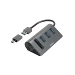 Hama USB 3.2 Gen1 Dokkoló 3x USB porttal, Type-C OTG adapterrel és kártyaolvasóval (200140)