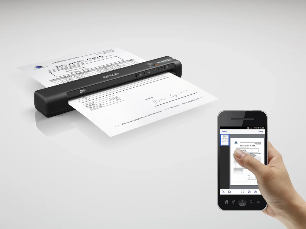 EPSON Docuscanner - WorkForce ES-60W (A4, 600 DPI, 4 lap/perc, USB/WiFi) - Image 3