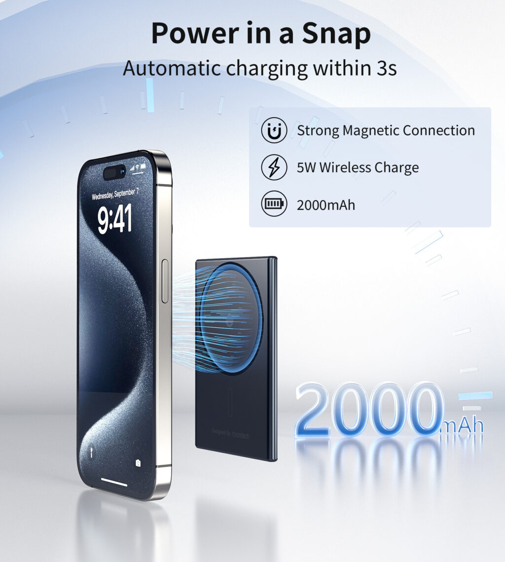 Choetech B708, 2000mah, ultravékony, Powerbank - Image 4