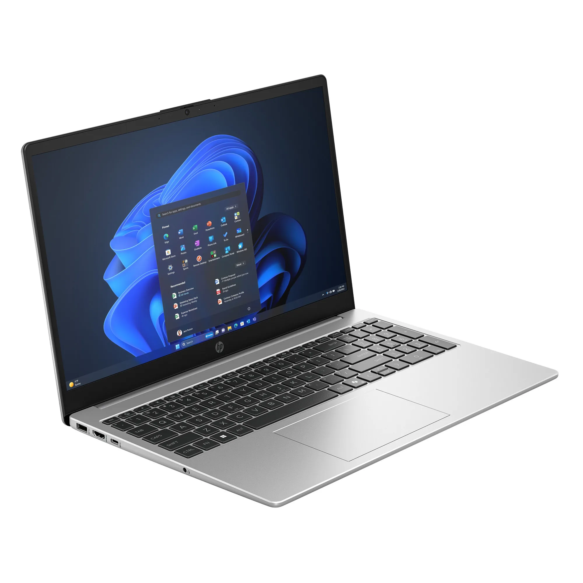 HP255RG10, 15.6"" FHD AG UWVA  300Nits, AMD Ryzen 5 7535U, 8GB, 512GB PCIe SSD, RadeonT 660M, Silver, DOS, 3 év garancia,háttérviágításos billentyűzet, ujjlenyomat olvasó