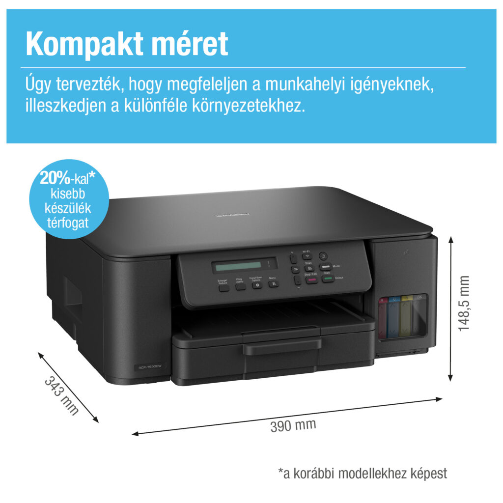 BROTHER Tintasugaras MFP NY/M/S DCP-T530W, A4, színes, 16 lap/perc, WiFi/USB, 6000x1200dpi, duplex, 128MB - Image 10