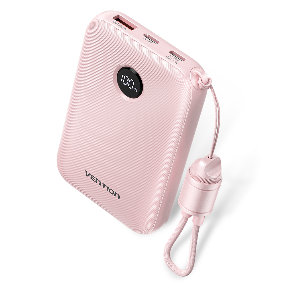 Vention FKAP0-C 10000mah, (rózsaszín,22,5W), powerbank