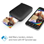 HP Sprocket hordozható fotónyomtató 2x3 hüvelykes fekete - Image 4