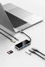 Vention USB-C -> HDMI/USB 3.0x3/SD/TF/PD (0,15m, szürke, tükrös felületű), Dokkoló - Image 3