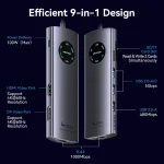 Vention USB-C -> DP/HDMI/USB 3.0*2/USB 2.0/RJ45/SD/TF/PD MST, dokkoló - Image 5