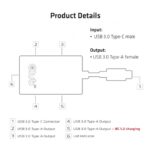 ADA Club3D USB TYPE C 3.1 GEN 1 TO 4 USB TYPE A USB 3.1 GEN 1 INCLUSIVE 1 PORT BC1.2 TÖLTŐ - Image 3