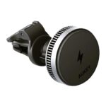 Aukey MagFusion Dash Pro Qi2 aktív hűtésű szellőzőrácsra rögzíthető, vezeték nélküli autós telefon töltő és tartó - Image 2