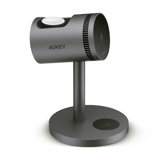 Aukey MagFusion 3-in-1 Pro Qi2 aktív hűtésű vezeték nélküli töltőállvány - Image 2