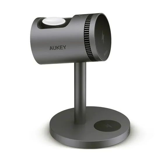 Aukey MagFusion 3-in-1 Pro Qi2 aktív hűtésű vezeték nélküli töltőállvány - Image 2