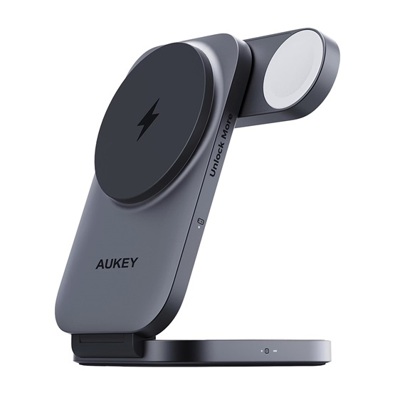 Aukey MagFusion Z 3-in-1 Qi2 összecsukható vezeték nélküli töltőállvány - Image 1
