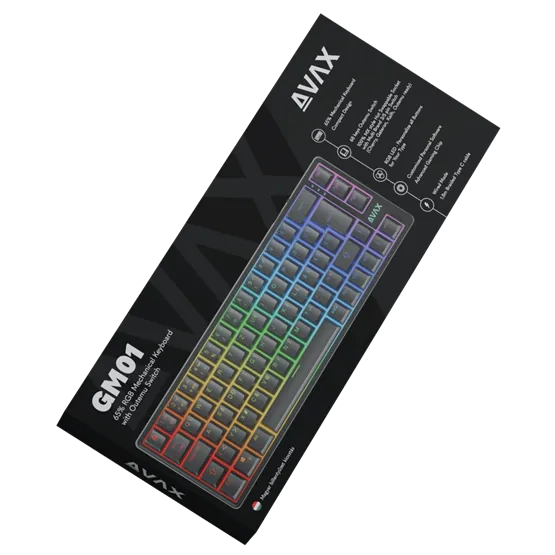 BIL AVAX GM01 65% RGB mechanikus vezetékes billentyűzet Outemu barna switch, magyar kiosztás - Image 5