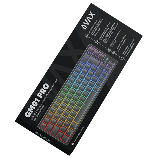BIL AVAX GM01 PRO 65% RGB tri-mode mechanikus billentyűzet Gateron piros switch, magyar kiosztás - Image 5