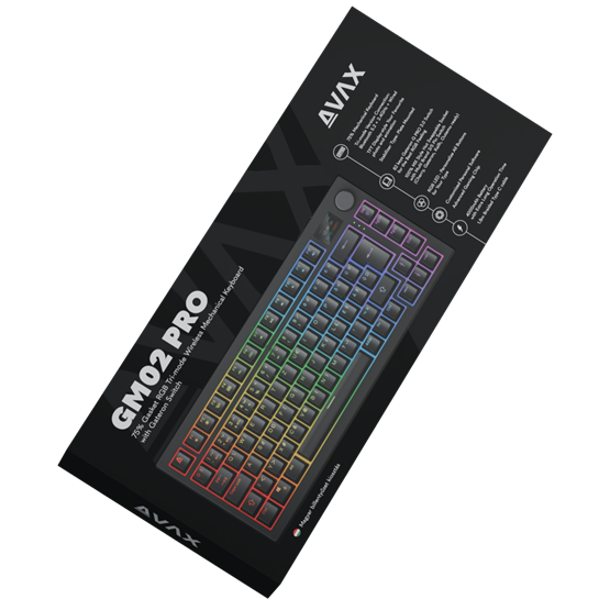 BIL AVAX GM02 PRO 75% Gasket RGB tri-mode mechanikus billentyűzet Gateron piros switch, magyar kiosztás - Image 5
