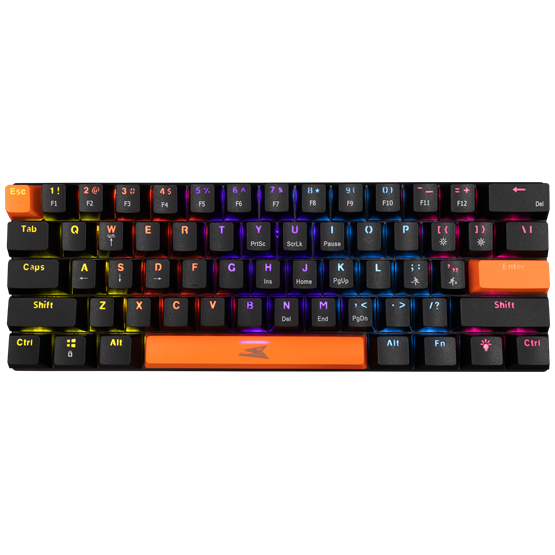 BILL Baracuda BGK-03121B/BL-US DOLPHIN-B - Mechanikus gamer billentyűzet kék kapcsolóval - Fekete - US