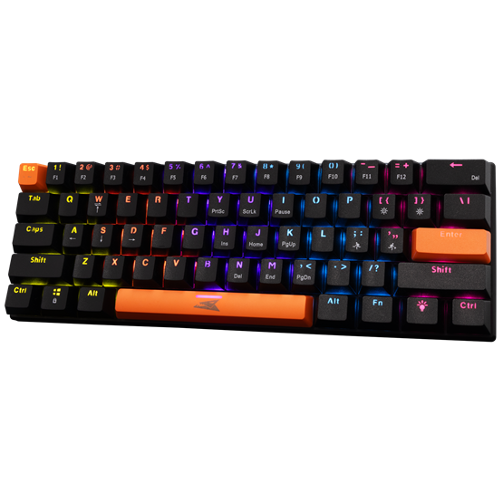 BILL Baracuda BGK-03121B/BL-US DOLPHIN-B - Mechanikus gamer billentyűzet kék kapcsolóval - Fekete - US - Image 2