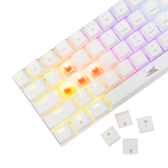 BILL Baracuda BGK-03211W/R-US DOLPHIN-W - Mechanikus gamer billentyűzet piros kapcsolóval - Fehér - US - Image 3